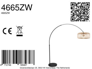 mexlite-lámparadepie-flair-negro-bambúmetal-lámparadearco-e27-4665zw-8a