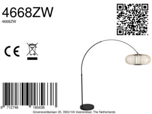 mexlite-lámparadepie-flair-negro-bambúmetal-lámparadearco-e27-4668zw-8a