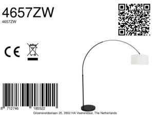 mexlite-lámparadepie-flair-negro-metaltextil-lámparadearco-e27-4657zw-8a