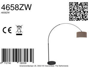 mexlite-lámparadepie-flair-negro-metaltextil-lámparadearco-e27-4658zw-8a