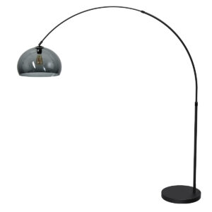 mexlite-lámparadepie-flair-negro-plásticometal-lámparadearco-e27-4662zw-1
