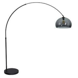 mexlite-lámparadepie-flair-negro-plásticometal-lámparadearco-e27-4662zw-1