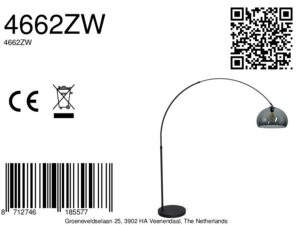 mexlite-lámparadepie-flair-negro-plásticometal-lámparadearco-e27-4662zw-8a