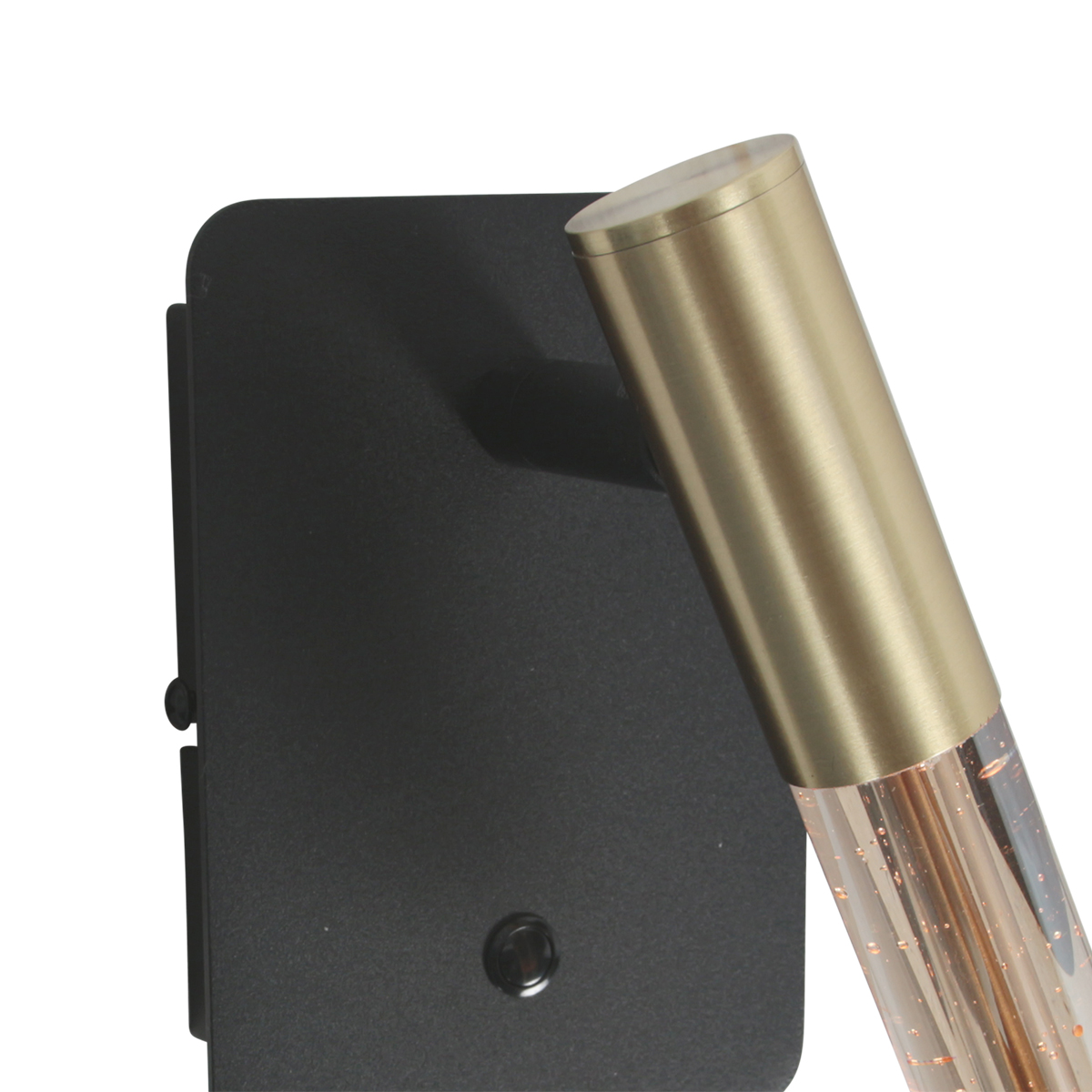steinhauer-apliquedepared-alisio-latónnegro-vidriometal-lámparadecabecera-led-4594me-4