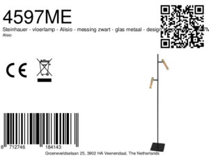 steinhauer-lámparadepie-alisio-latónnegro-vidriometal-lámparadediseño-led-4597me-8a