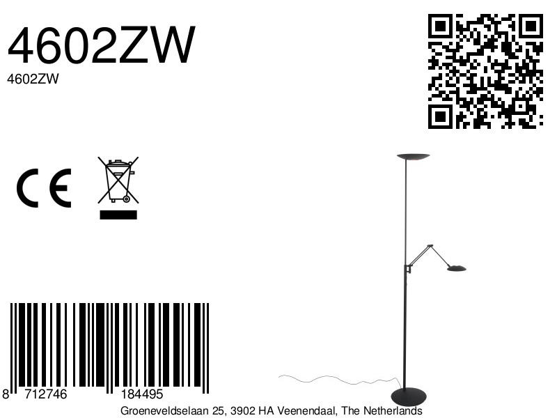 steinhauer-lámparadepie-daphne2-negro-metal-lámparadediseño-led-4602zw-8a