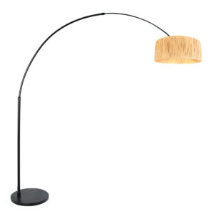 steinhauer-lámparadepie-silva-naturalnegro-bambúmetal-lámparadearco-e27-4562zw-1