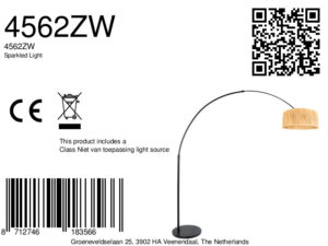 steinhauer-lámparadepie-silva-naturalnegro-bambúmetal-lámparadearco-e27-4562zw-8a