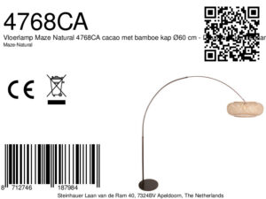 steinhauer-lámparadepie-sparkledlight-marrón-bambúmetal-lámparadearco-e27-4768ca-8a