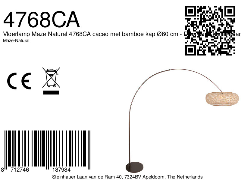steinhauer-lámparadepie-sparkledlight-marrón-bambúmetal-lámparadearco-e27-4768ca-8a