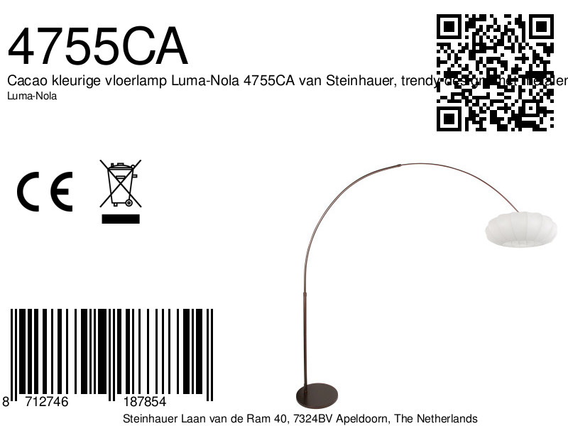 steinhauer-lámparadepie-sparkledlight-marrón-metaltextil-lámparadearco-e27-4755ca-8a