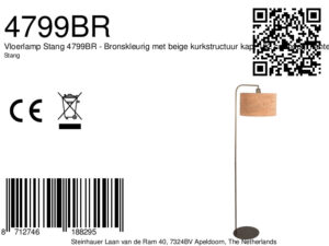 steinhauer-lámparadepie-stang-bronce-metaltextil-lámparadeambiente-e27-4799br-8a