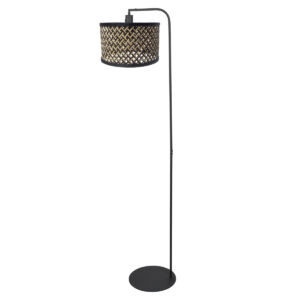 steinhauer-lámparadepie-stang-negro-bambúmetal-ø28cm-e27-4789zw-1