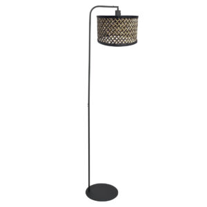 steinhauer-lámparadepie-stang-negro-bambúmetal-ø28cm-e27-4789zw-1