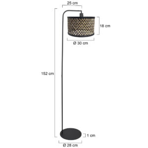 steinhauer-lámparadepie-stang-negro-bambúmetal-ø28cm-e27-4789zw-7