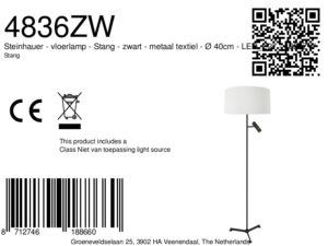 steinhauer-lámparadepie-stang-negro-metaltextil-ø40cm-led_e27-4836zw-8a