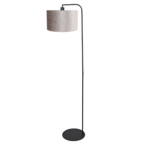 steinhauer-lámparadepie-stang-negro-metalvelourstejido-ø28cm-e27-4792zw-1