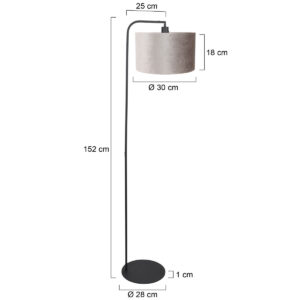 steinhauer-lámparadepie-stang-negro-metalvelourstejido-ø28cm-e27-4792zw-7