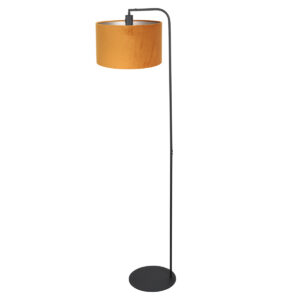 steinhauer-lámparadepie-stang-negro-metalvelourstejido-ø28cm-e27-4793zw-1