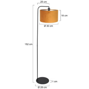 steinhauer-lámparadepie-stang-negro-metalvelourstejido-ø28cm-e27-4793zw-7