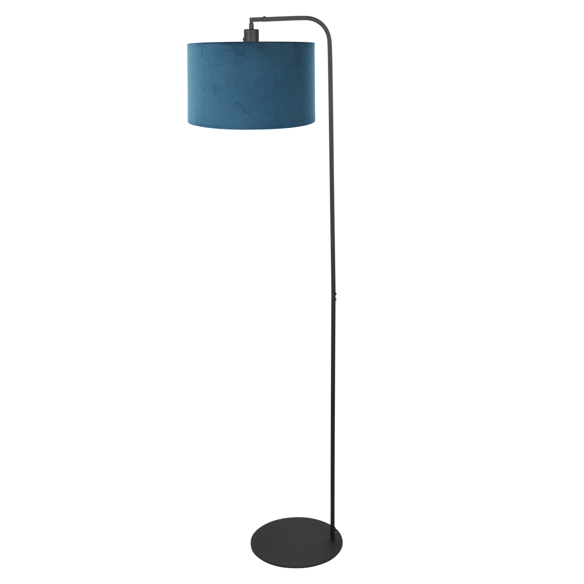 steinhauer-lámparadepie-stang-negro-metalvelourstejido-ø28cm-e27-4797zw-1