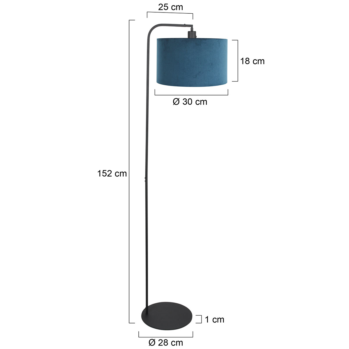 steinhauer-lámparadepie-stang-negro-metalvelourstejido-ø28cm-e27-4797zw-7