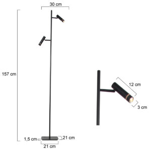 steinhauer-lámparadepie-volari-negro-vidriometal-ø157cm-led-4711zw-7