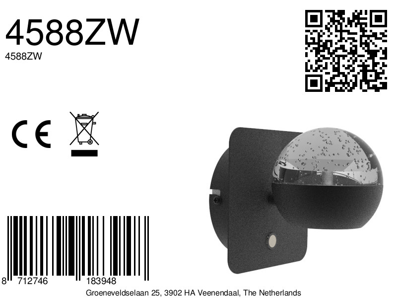steinhauerexclusive-apliquedepared-belluno-negro-vidriometal-lámparadecabecera-led-4588zw-8a
