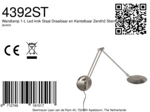 steinhauerexclusive-apliquedepared-zenith2-acero-plásticometal-lámparadecabecera-led-4392st-8a