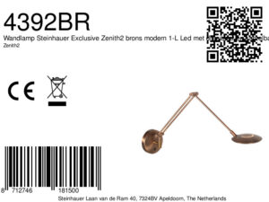 steinhauerexclusive-apliquedepared-zenith2-bronce-plásticometal-lámparadecabecera-led-4392br-8a
