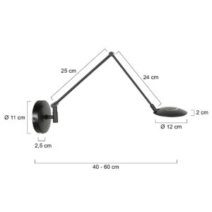 steinhauerexclusive-apliquedepared-zenith2-negro-plásticometal-lámparadecabecera-led-4392zw-7