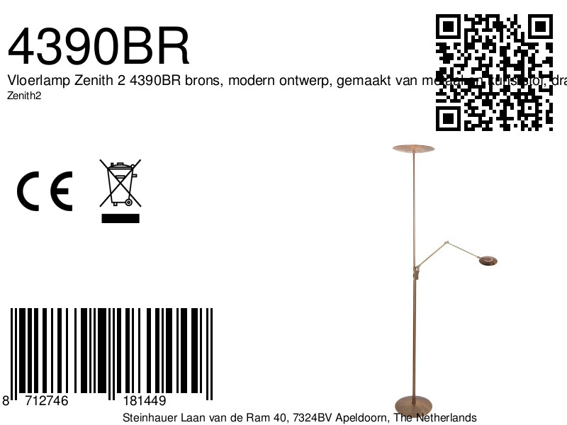 steinhauerexclusive-lámparadepie-zenith2-bronce-plásticometal-lámparadediseño-led-4390br-8a