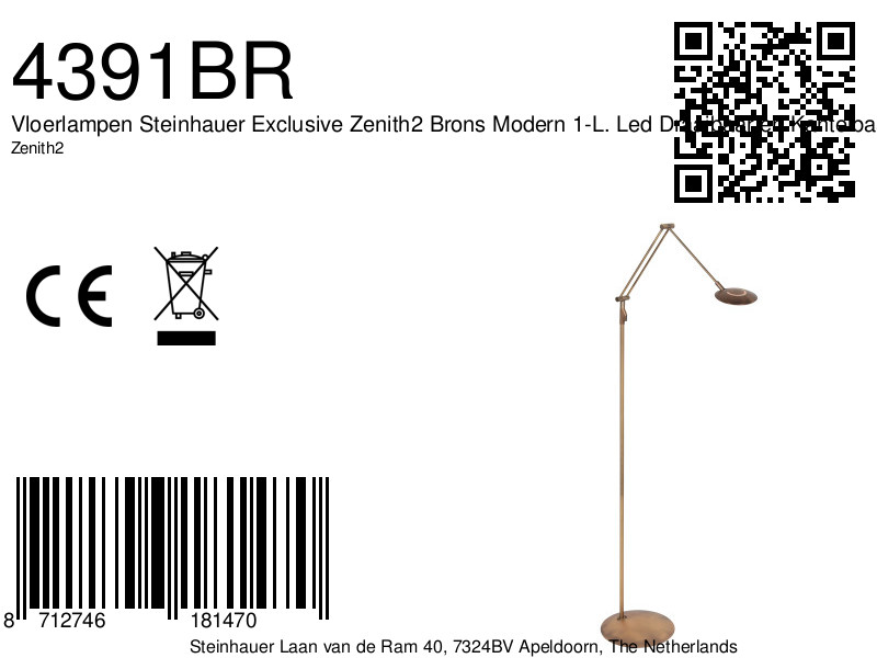 steinhauerexclusive-lámparadepie-zenith2-bronce-plásticometal-lámparadediseño-led-4391br-8a